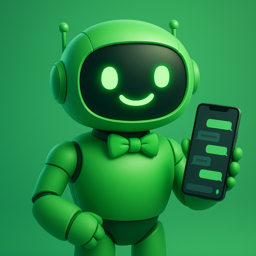 Ilustração de assistente amigável para contato por WhatsApp